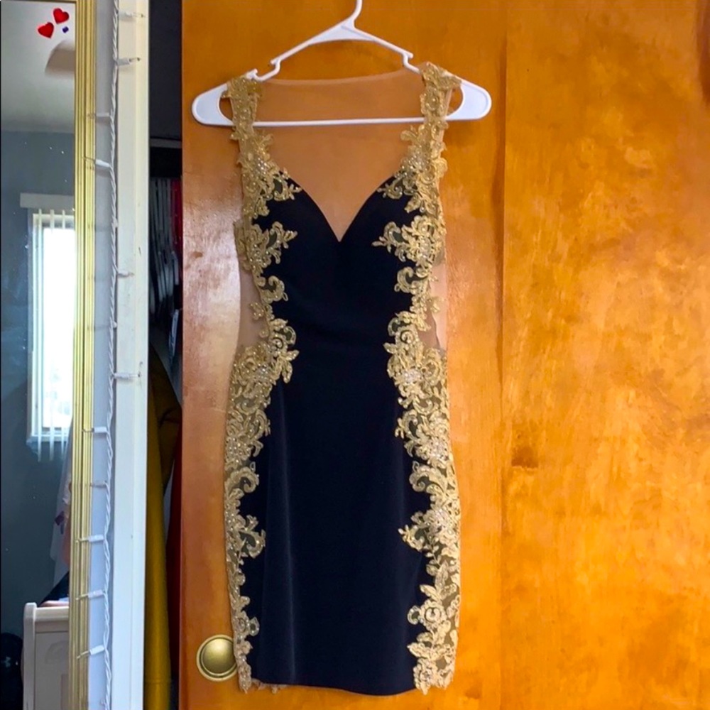 Black and gold dress